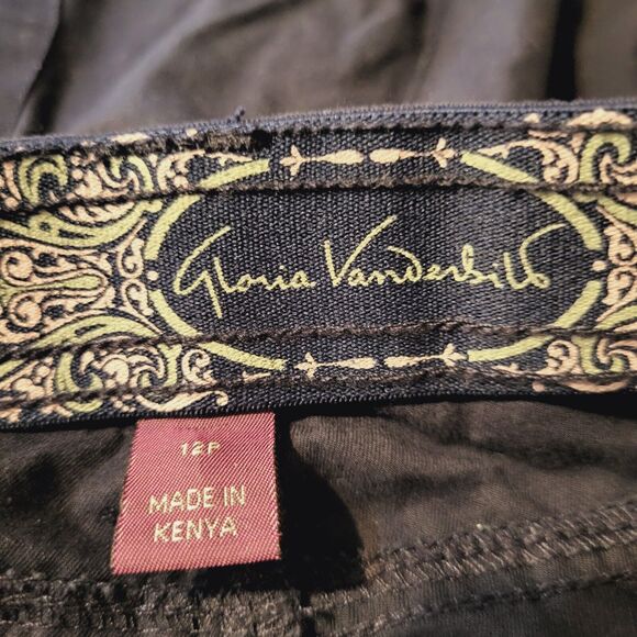 Gloria Vanderbilt Womens 12 Petite NEW Cargo Capri Pants Navy Blue Stretch Light - Picture 4 of 13